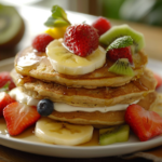 Whole Wheat Pancakes with Fruit and Yogurt