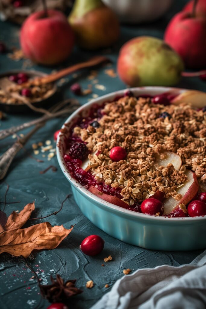 Spiced Cranberry and Pear Crisp