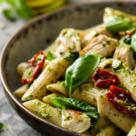Chicken Pesto Pasta with Spinach and Sundried Tomatoes