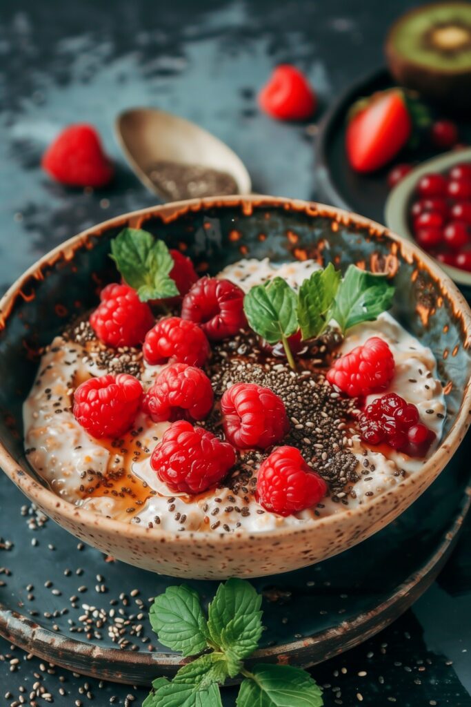Overnight Oats with Chia Seeds and Berries