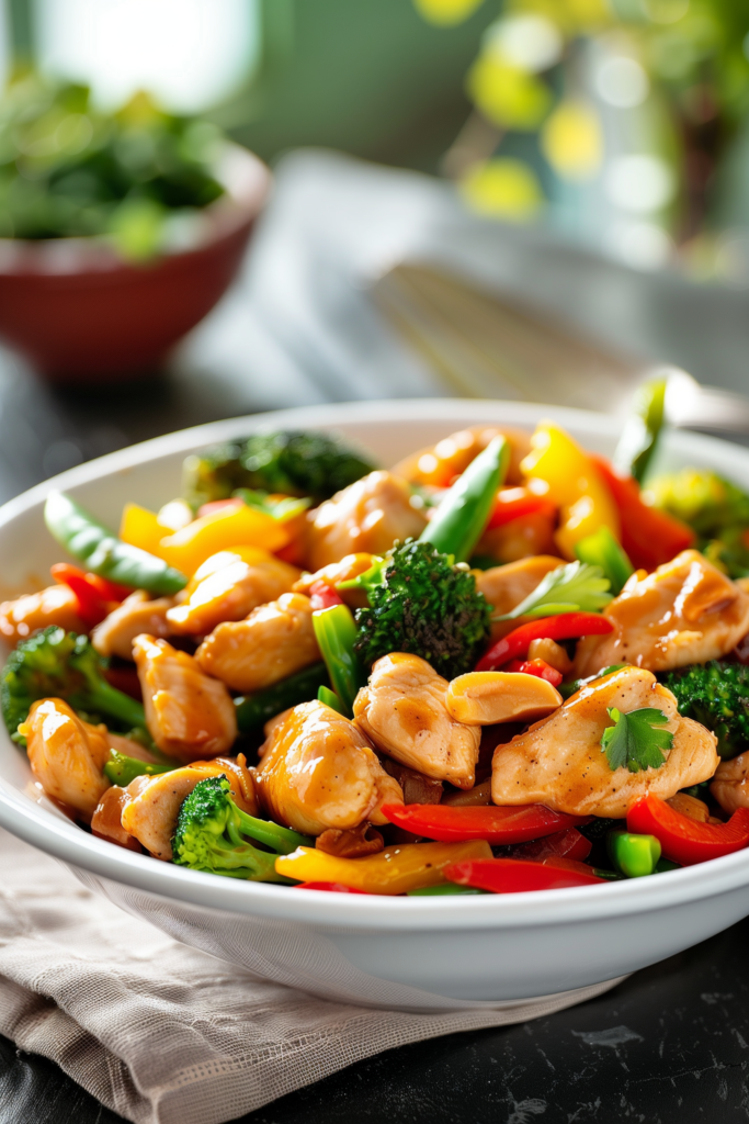 Quick Chicken Stir-Fry with Peanut Sauce
