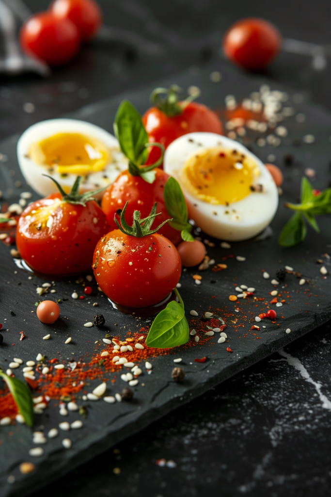 Cherry Tomatoes and Hard-Boiled Egg