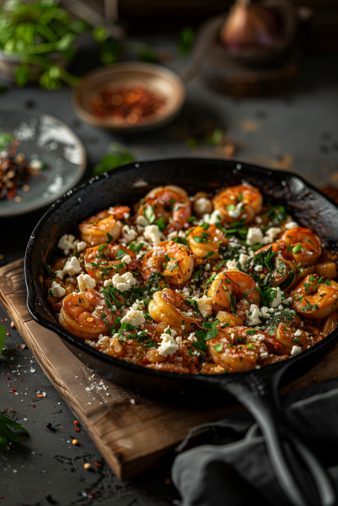 Greek Shrimp and Feta Skillet
