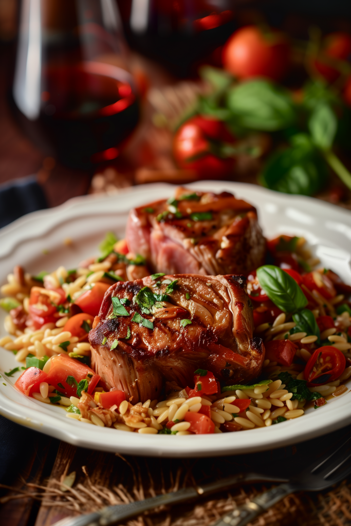 Mediterranean Pork and Orzo