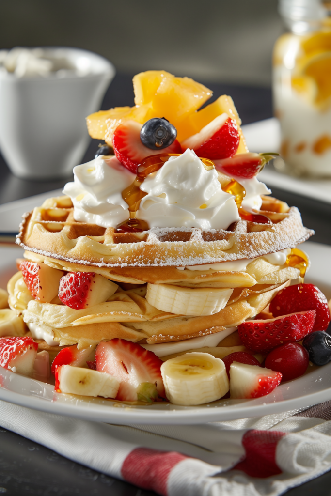 Waffles with Fruit and Yogurt
