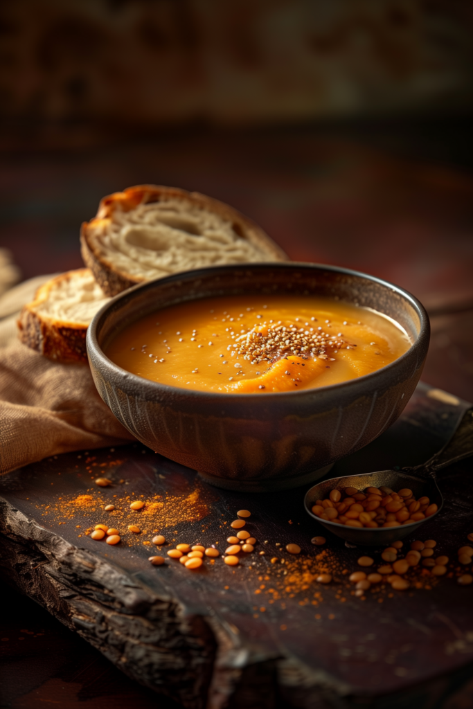 Lentil Soup with Crusty Bread
