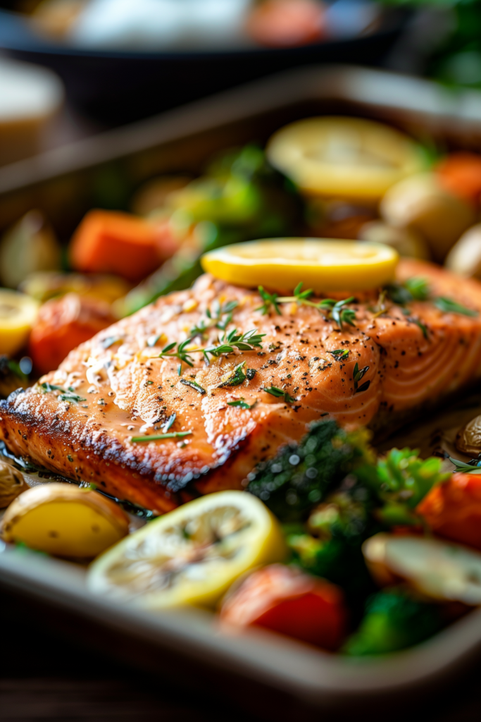 One-Pan Lemon Herb Salmon with Roasted Vegetables