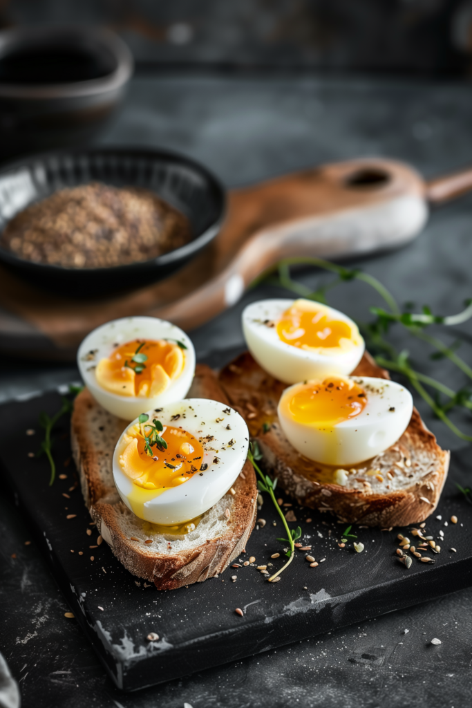 Hard-Boiled Eggs with Whole-Wheat Toast