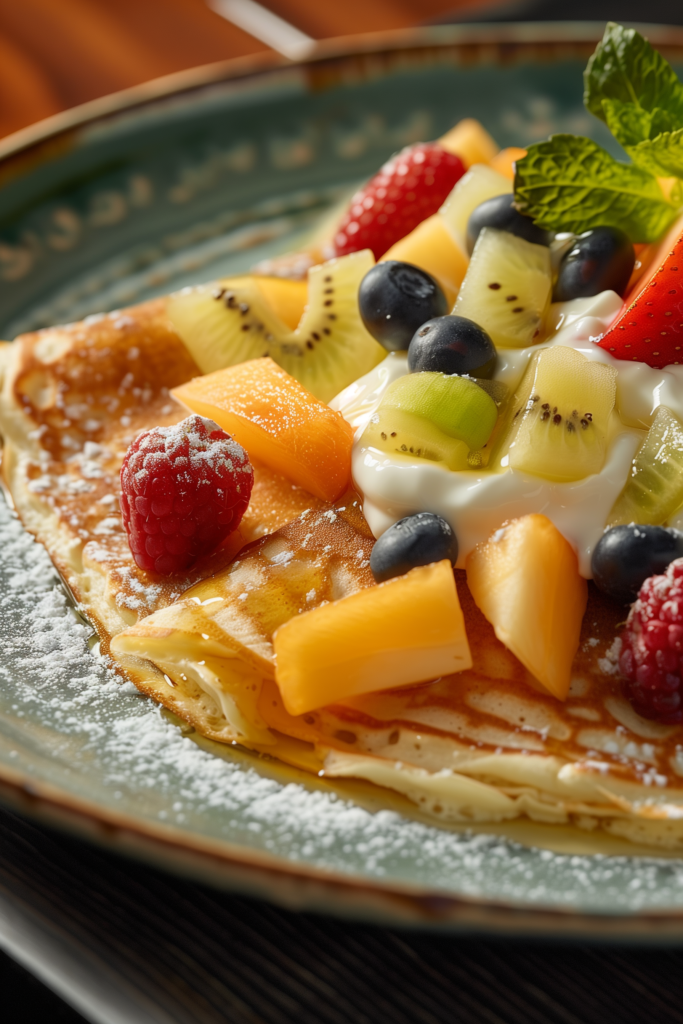 Pancakes with Fruit and Yogurt