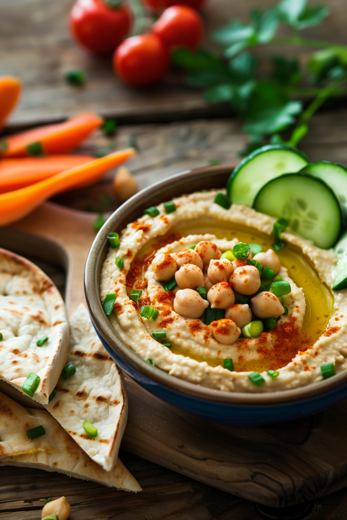 Hummus and Veggie Pitas