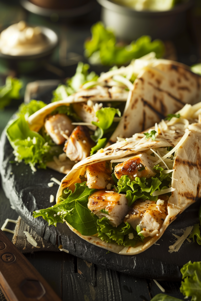Chicken Caesar Salad Wraps