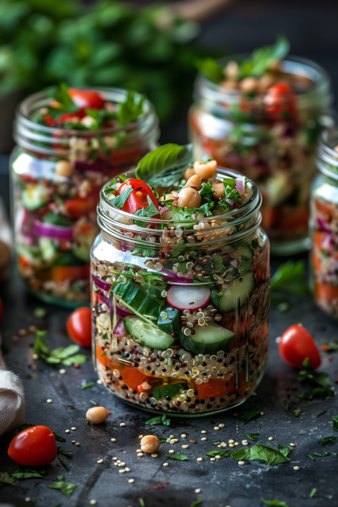 Mediterranean Quinoa Salad Jars
