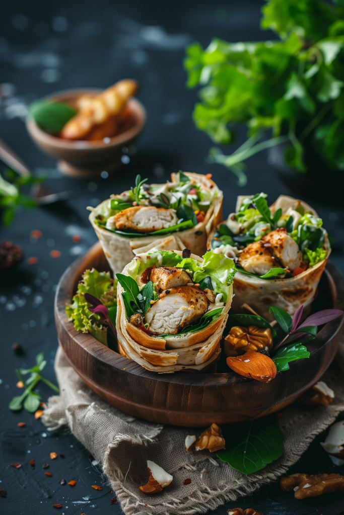 Chicken Caesar Salad Wraps