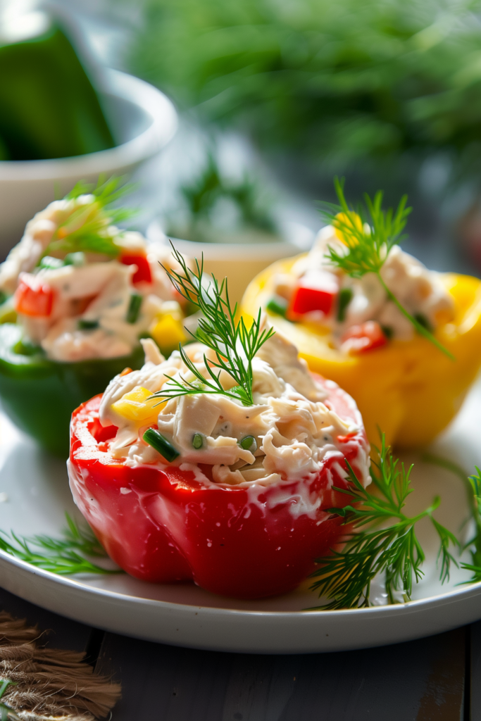 Greek Yogurt Chicken Salad Stuffed Peppers