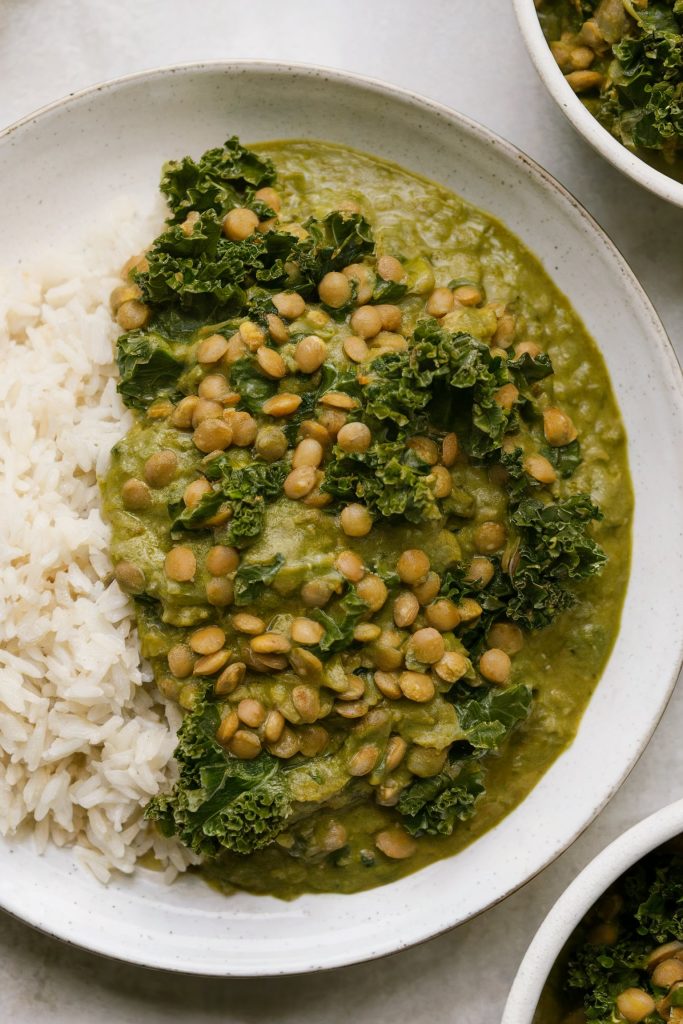 Green Lentil Curry with Kale