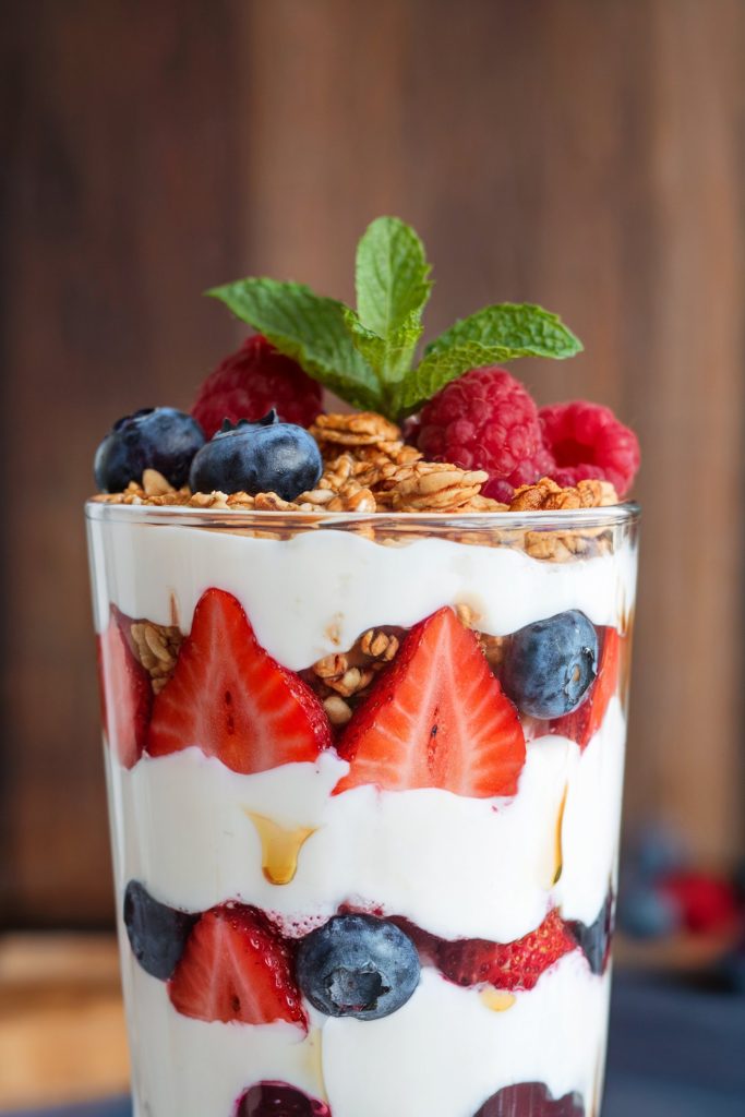 Greek Yogurt Parfaits with Berries and Honey