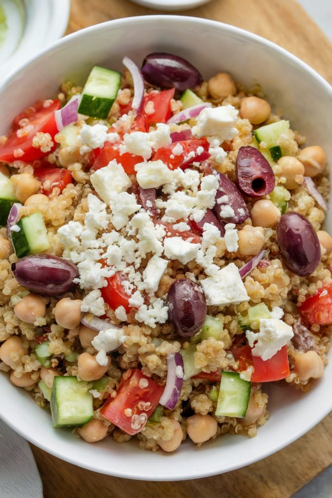 Greek Quinoa Salad with Chickpeas and Feta