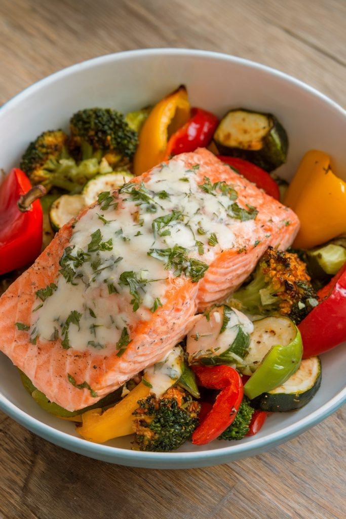Lemon Herb Salmon with Roasted Vegetables