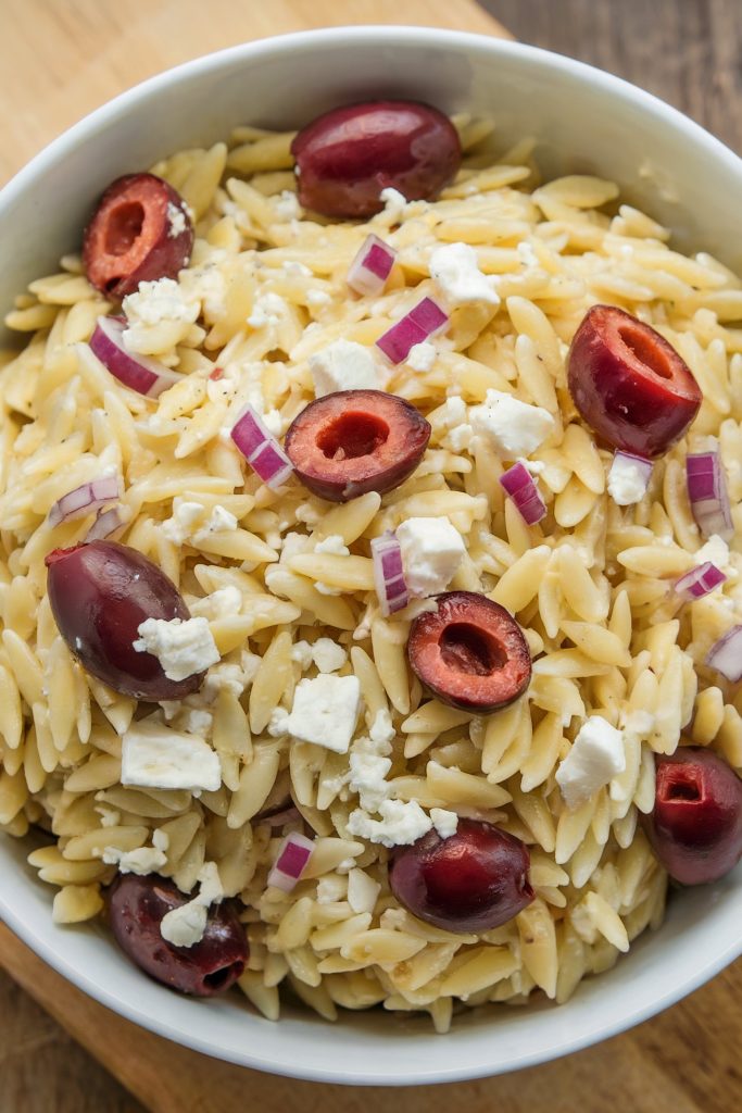 Orzo Pasta Salad with Kalamata Olives and Feta
