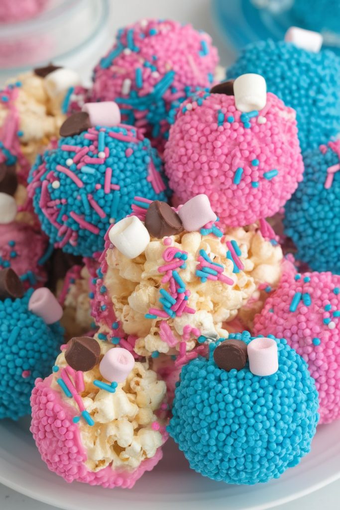 Pink and Blue Popcorn Balls