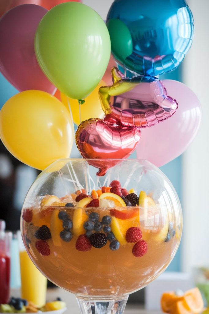 Baby Shower Punch with Floating Balloons
