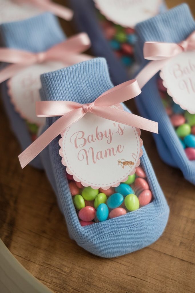 Baby Sock Favors with Candy
