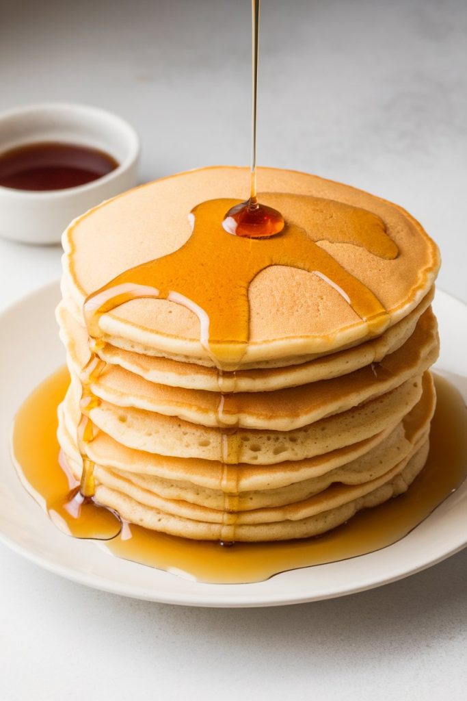 Plain Pancakes with Maple Syrup