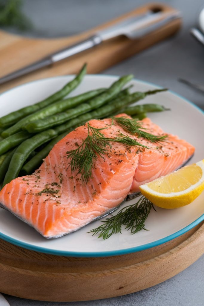 Steamed Salmon with Dill and Lemon