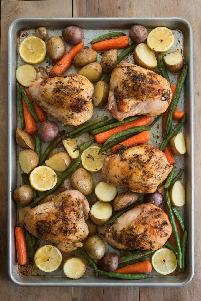 Sheet Pan Lemon Herb Roasted Chicken and Vegetables