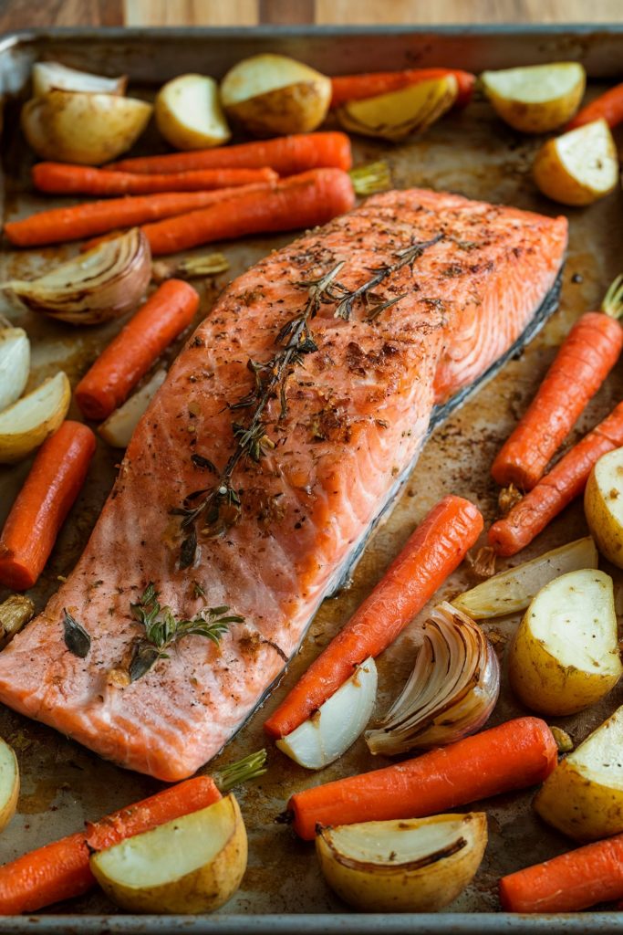 Sheet Pan Salmon With Roasted Vegetables