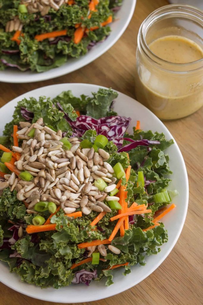 Detoxifying Kale Salad With Lemon-Tahini Dressing
