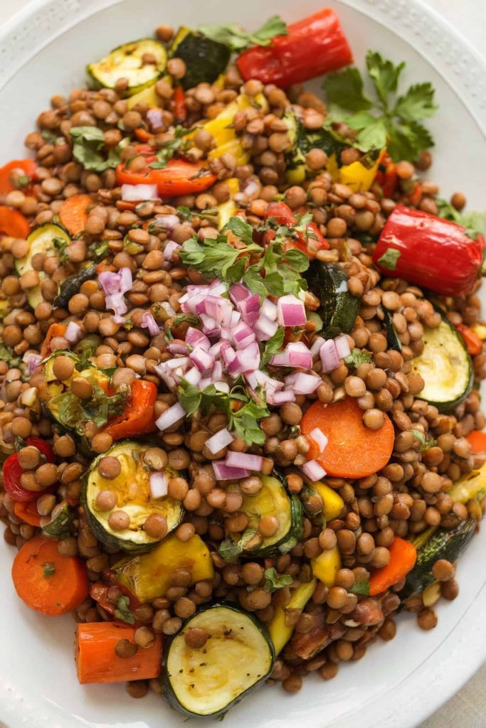 Lentil Salad With Roasted Vegetables