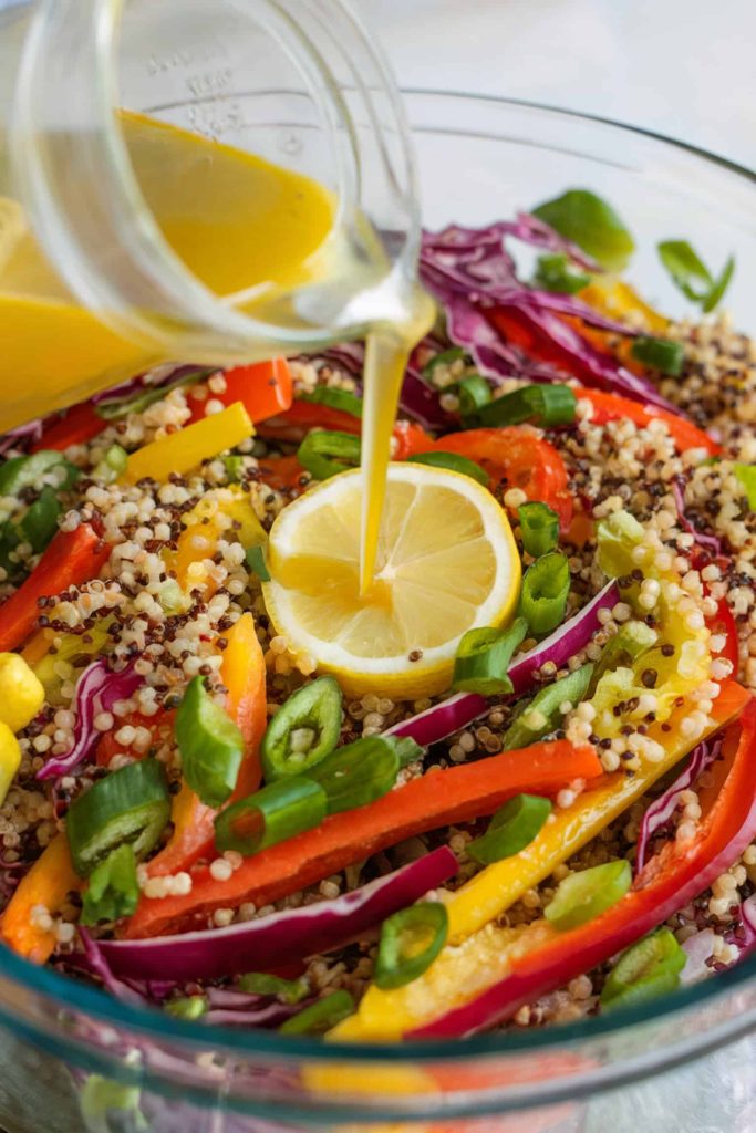 Rainbow Veggie Salad With Quinoa and Lemon Vinaigrette