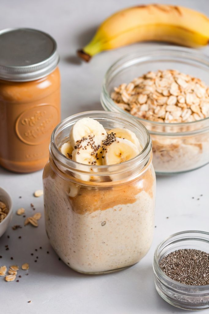 Peanut Butter and Banana Overnight Oats