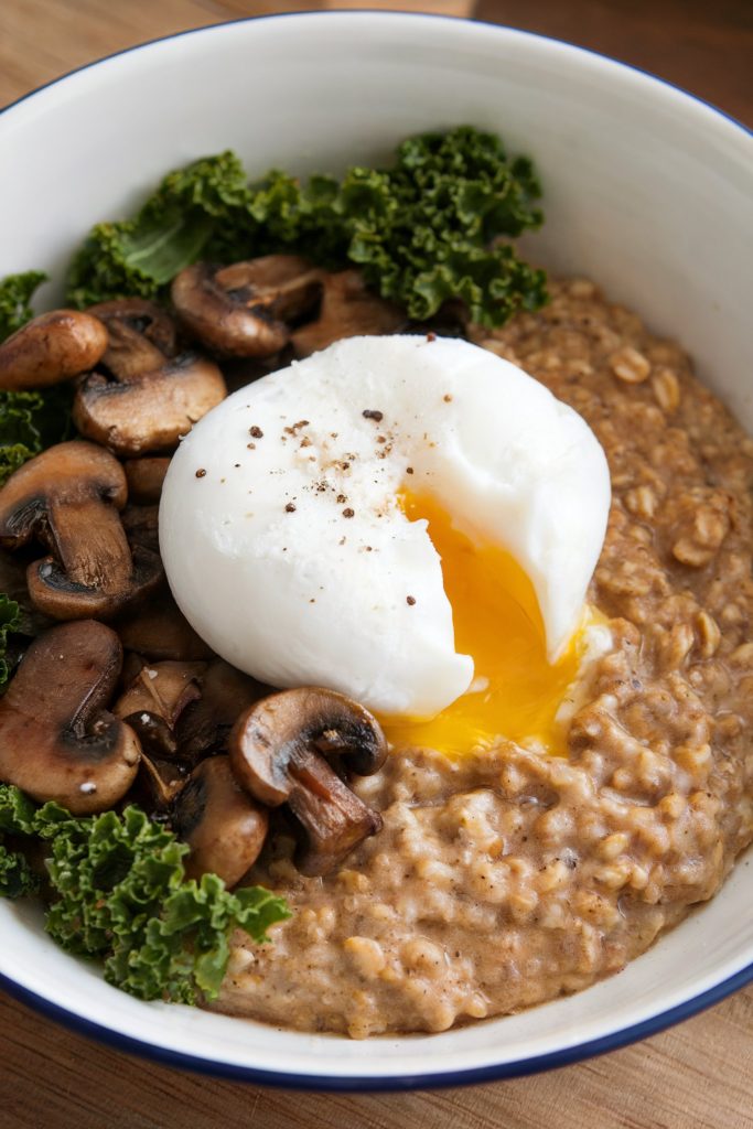 Savory Oatmeal with Mushrooms and Greens