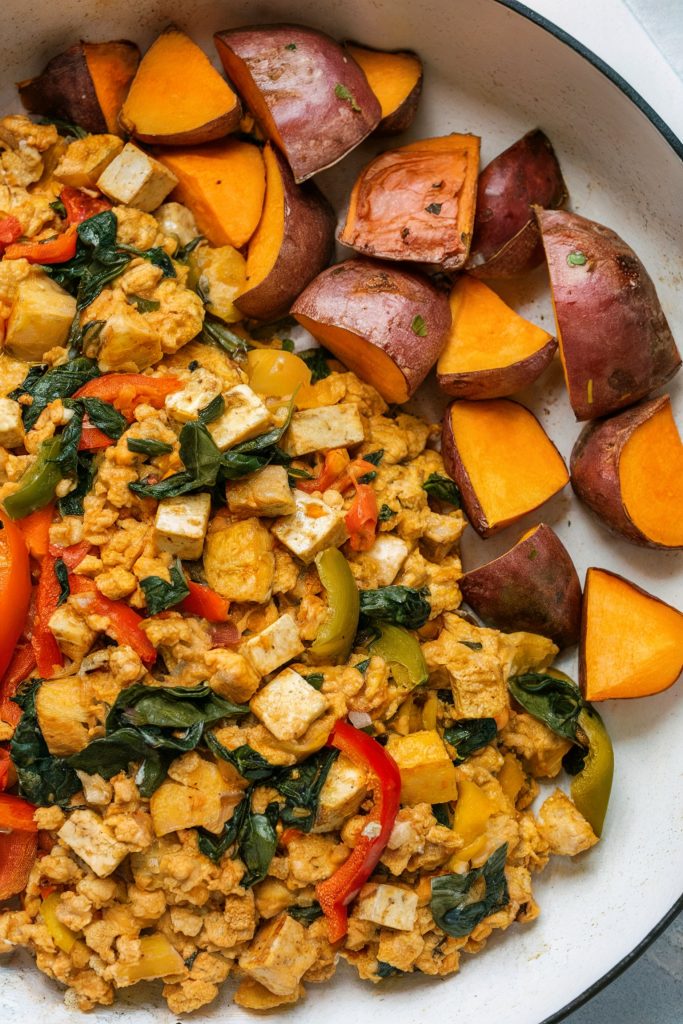 Tofu Scramble with Roasted Vegetables