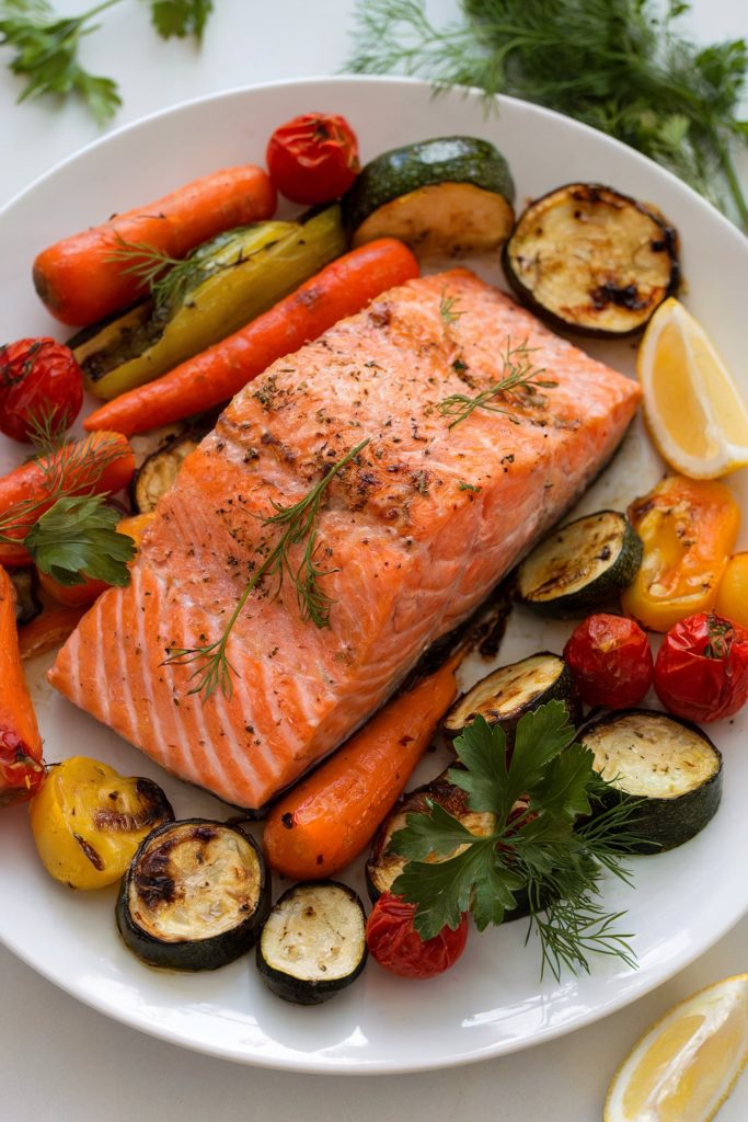 Salmon with Roasted Vegetables