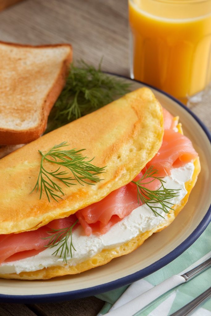 Smoked Salmon and Cream Cheese Omelette