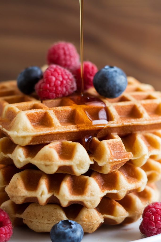 Almond Flour Waffles with Sugar-Free Syrup