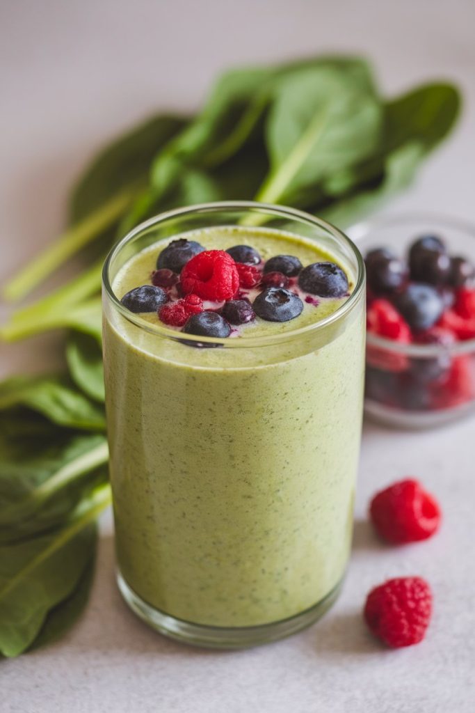 Keto Smoothie with Spinach and Berries