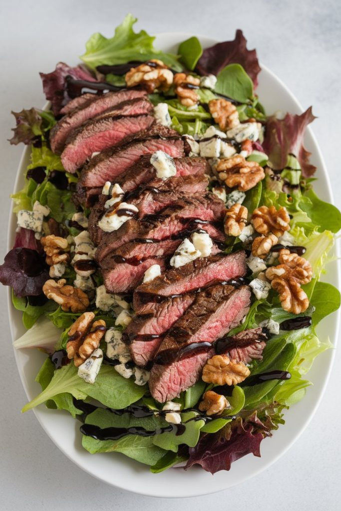 Steak Salad with Blue Cheese and Walnuts