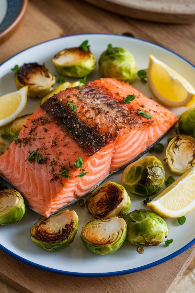 Salmon with Roasted Brussels Sprouts