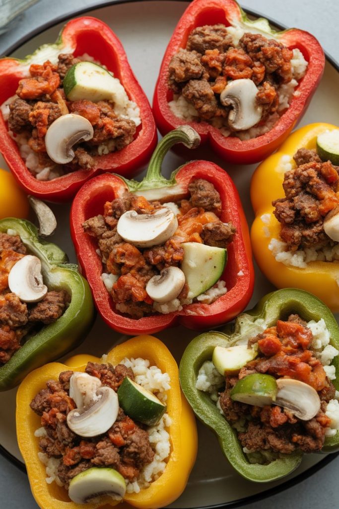 Stuffed Bell Peppers with Cauliflower Rice