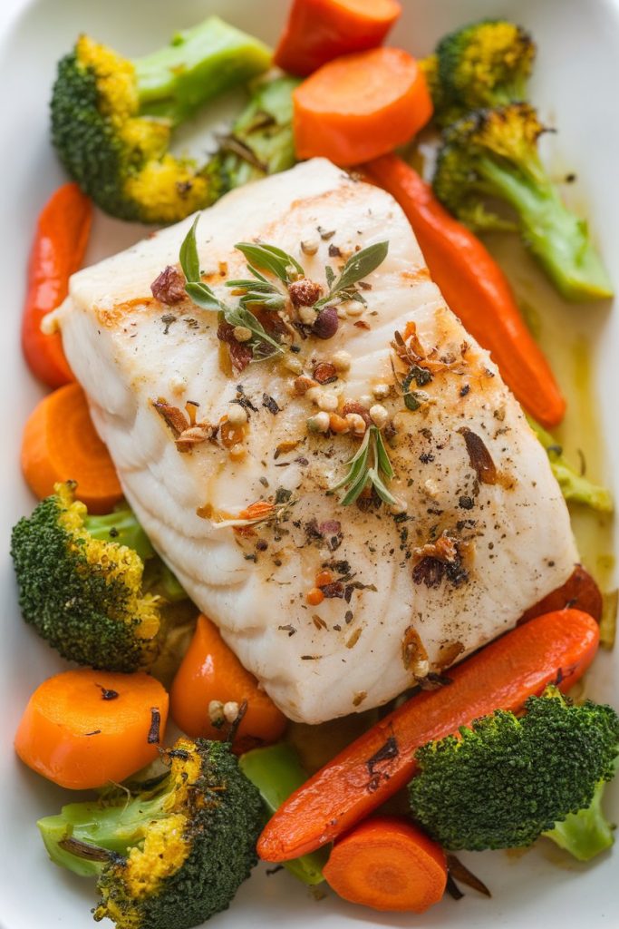 Baked Cod with Roasted Vegetables