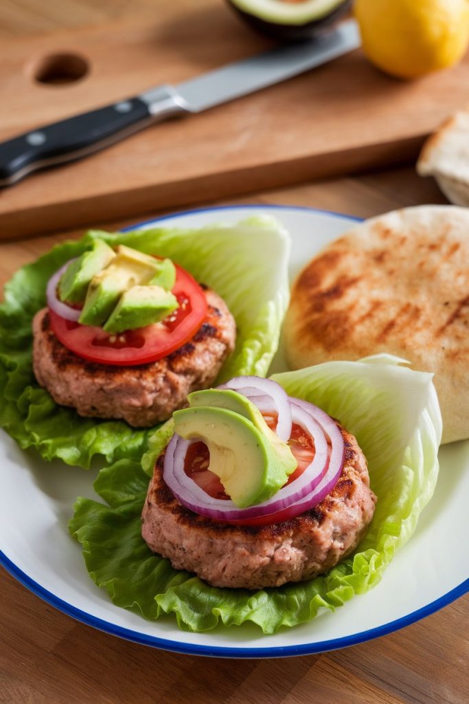 Turkey Burgers with Lettuce Wraps