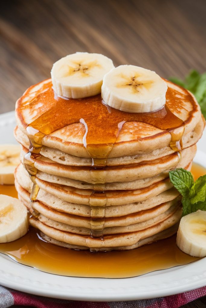 Banana Pancakes with Maple Syrup