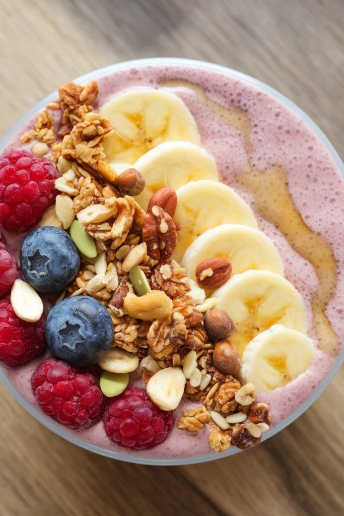 Smoothie Bowl with Berries and Granola