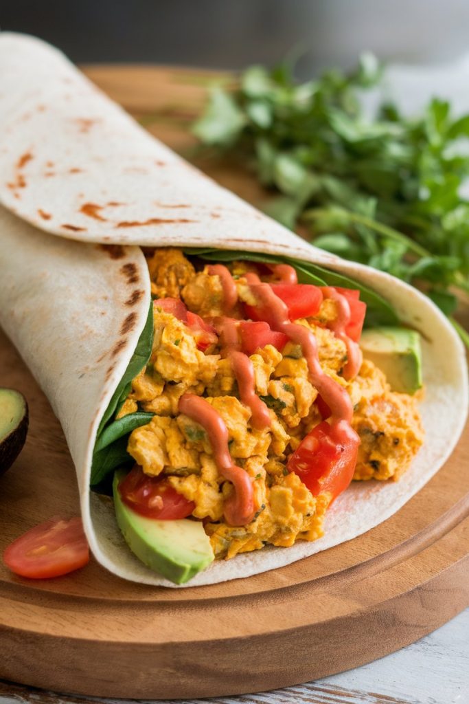 Leftover Tofu Scramble Wrap