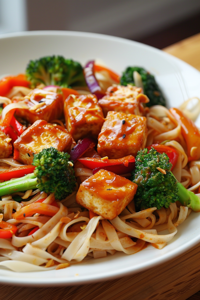 Vegan Pad Thai with Rice Noodles