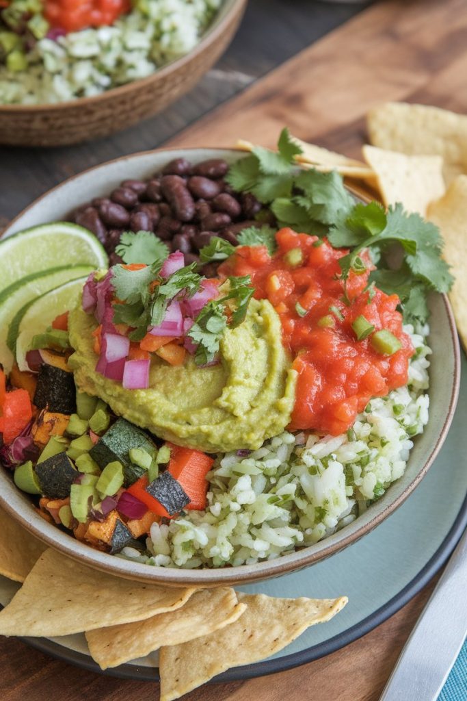Vegan Burrito Bowls with Cilantro Lime Rice